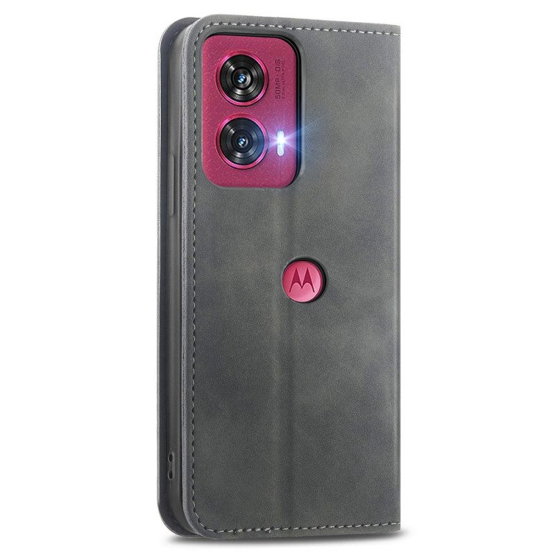 Flip Case Motorola Edge 50 Fusion Wildledereffekt