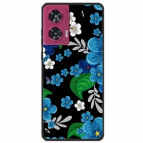 Hülle Motorola Edge 50 Fusion Blaue Blumen