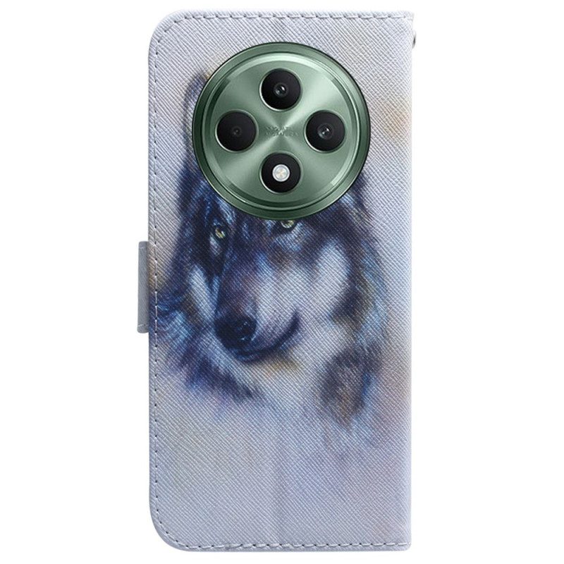 Lederhüllen Für Oppo Reno 12f 5g Aquarell Hund