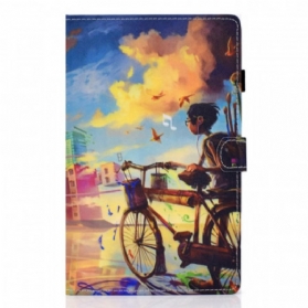 Flip Case Für Samsung Galaxy Tab A8 (2021) Fahrradkunst