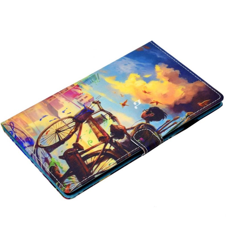 Flip Case Für Samsung Galaxy Tab A8 (2021) Fahrradkunst