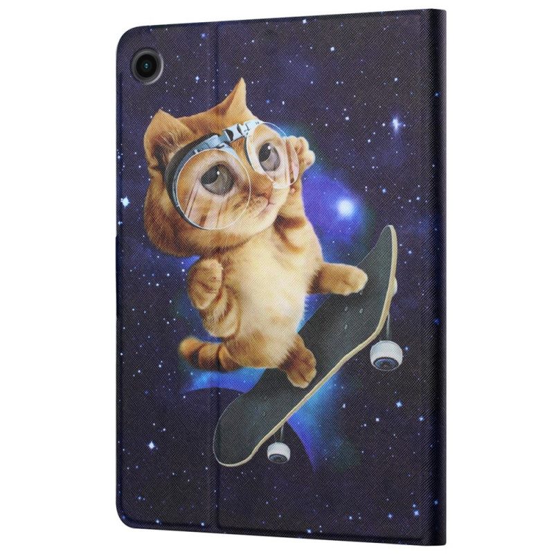 Flip Case Für Samsung Galaxy Tab A8 (2021) Katzen-skateboarden