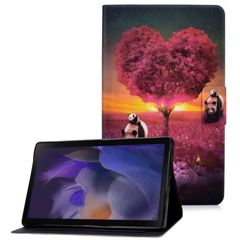 Flip Case Für Samsung Galaxy Tab A8 (2021) Panda-herz