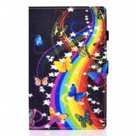 Flip Case Für Samsung Galaxy Tab A8 (2021) Regenbogen-schmetterlinge