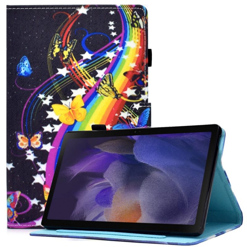 Flip Case Für Samsung Galaxy Tab A8 (2021) Regenbogen-schmetterlinge