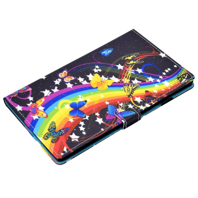 Flip Case Für Samsung Galaxy Tab A8 (2021) Regenbogen-schmetterlinge