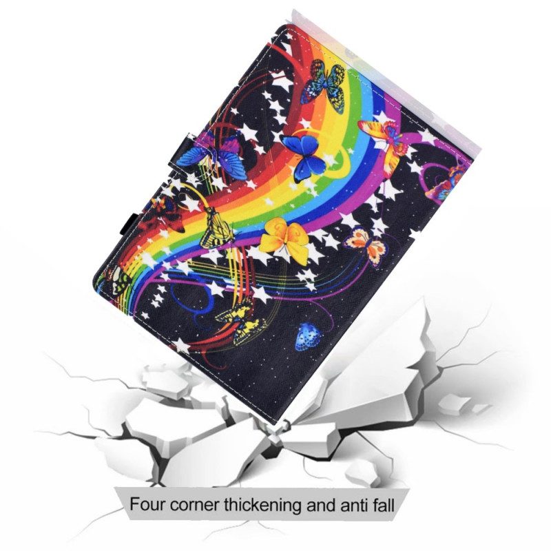 Flip Case Für Samsung Galaxy Tab A8 (2021) Regenbogen-schmetterlinge