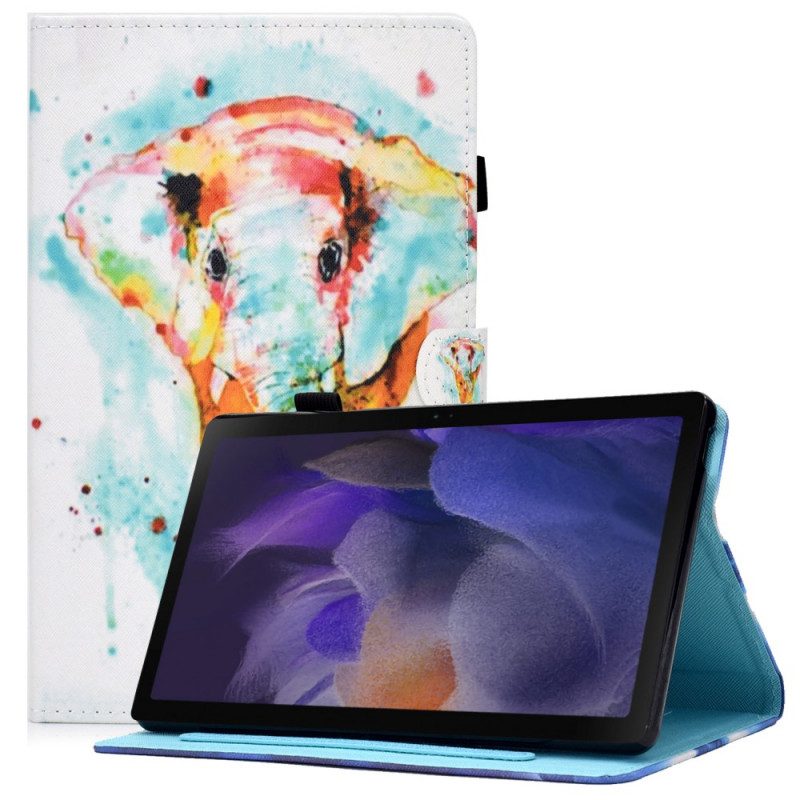 Lederhüllen Für Samsung Galaxy Tab A8 (2021) Aquarell-elefant