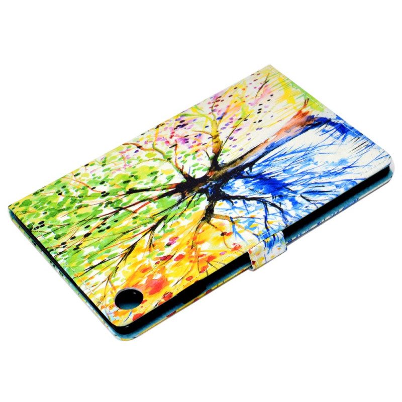 Lederhüllen Für Samsung Galaxy Tab A8 (2021) Aquarellbaum