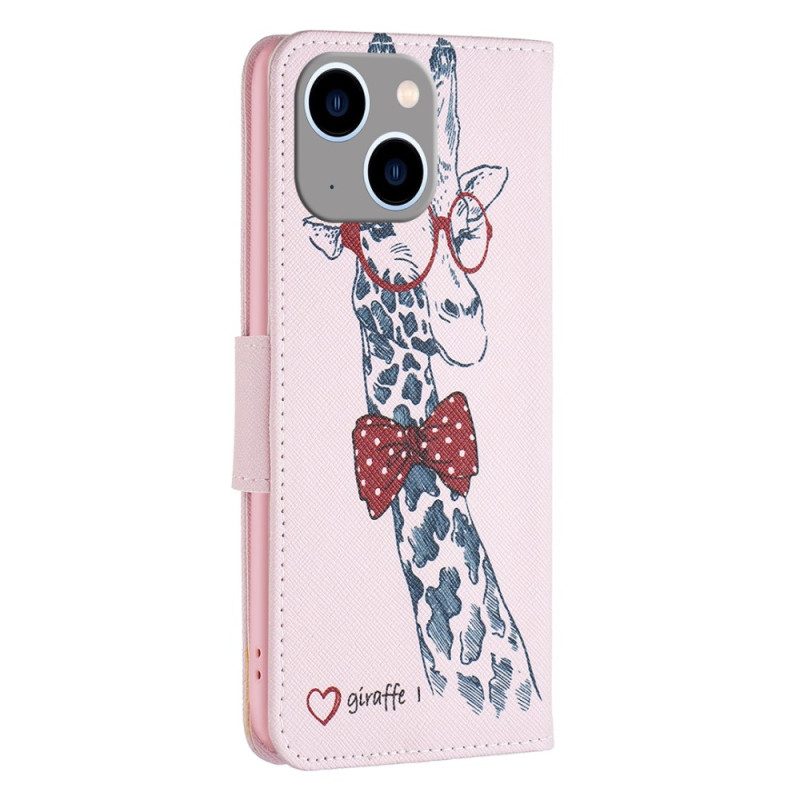 Flip Case Für iPhone 15 Plus Intello-giraffe