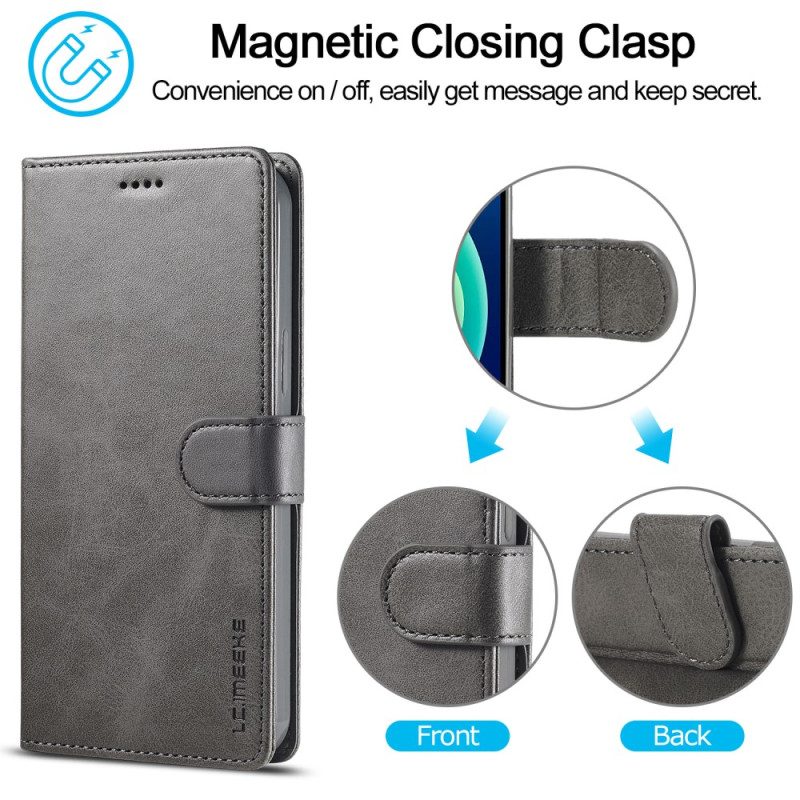 Flip Case Für iPhone 15 Plus Ledereffekt Lc.imeeke