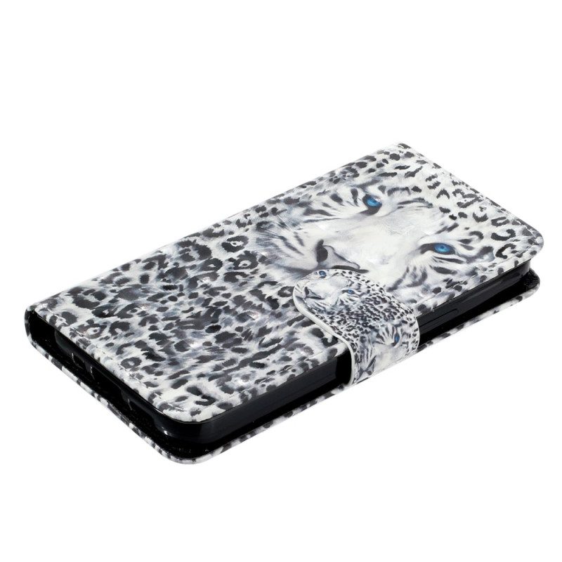 Flip Case Für iPhone 15 Plus Mit Kordel 3d-leopard Mit Riemen