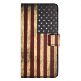 Lederhüllen Für iPhone 15 Plus Vintage Usa-flagge