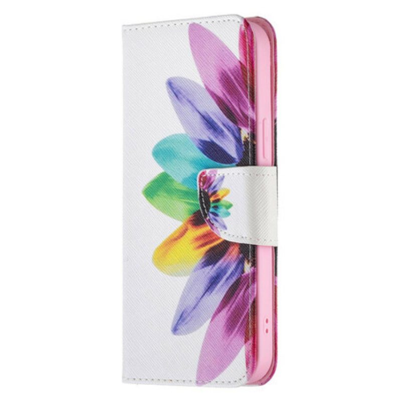 Flip Case Für iPhone 13 Pro Max Aquarellblume