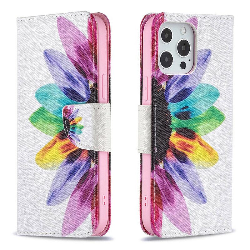 Flip Case Für iPhone 13 Pro Max Aquarellblume