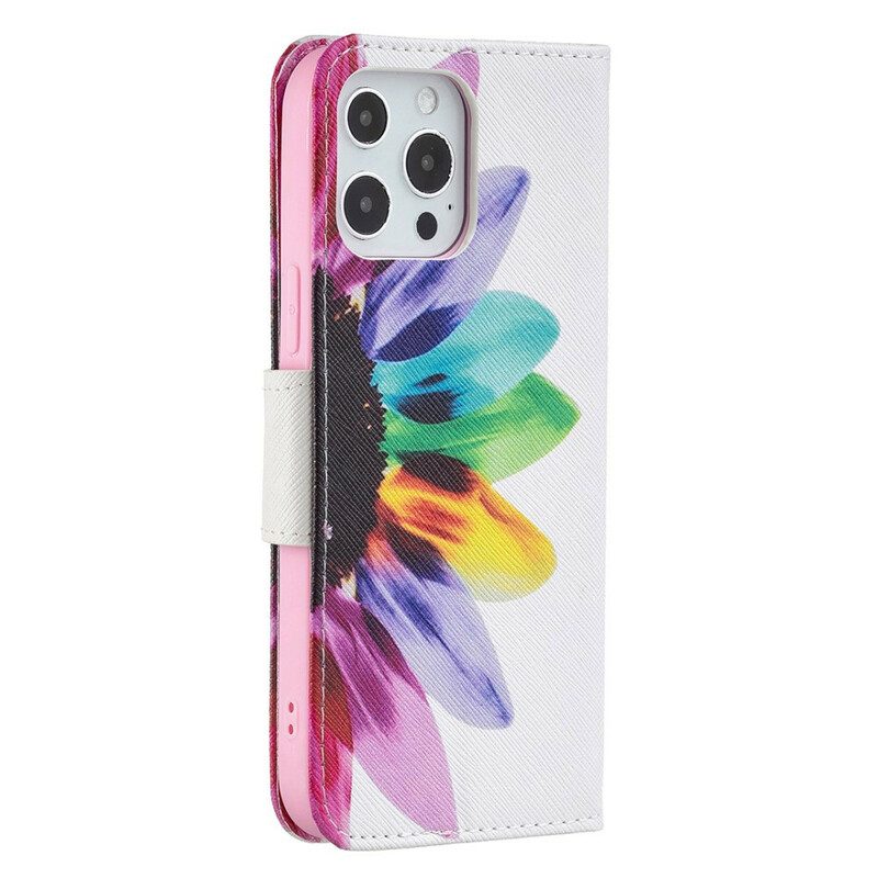 Flip Case Für iPhone 13 Pro Max Aquarellblume