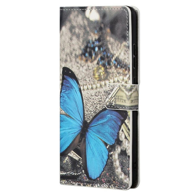 Flip Case Für iPhone 13 Pro Max Blauer Schmetterling