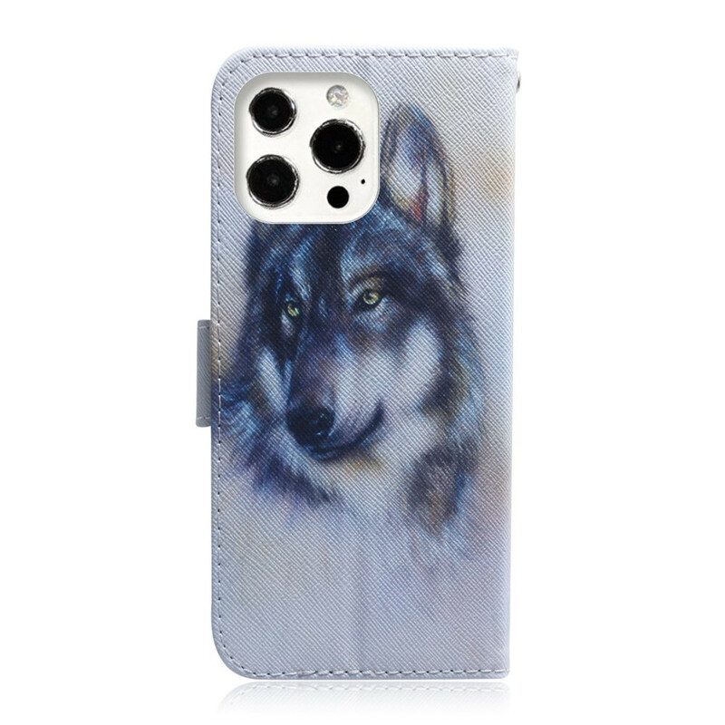 Flip Case Für iPhone 13 Pro Max Hunde-look