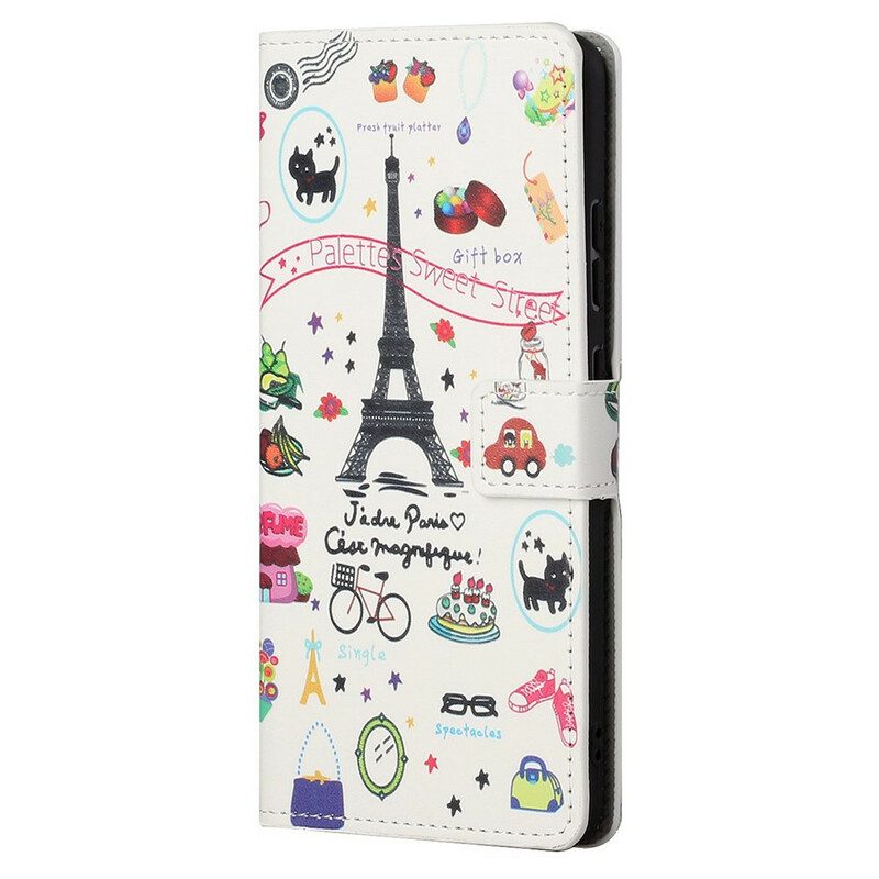 Flip Case Für iPhone 13 Pro Max Ich Liebe Paris