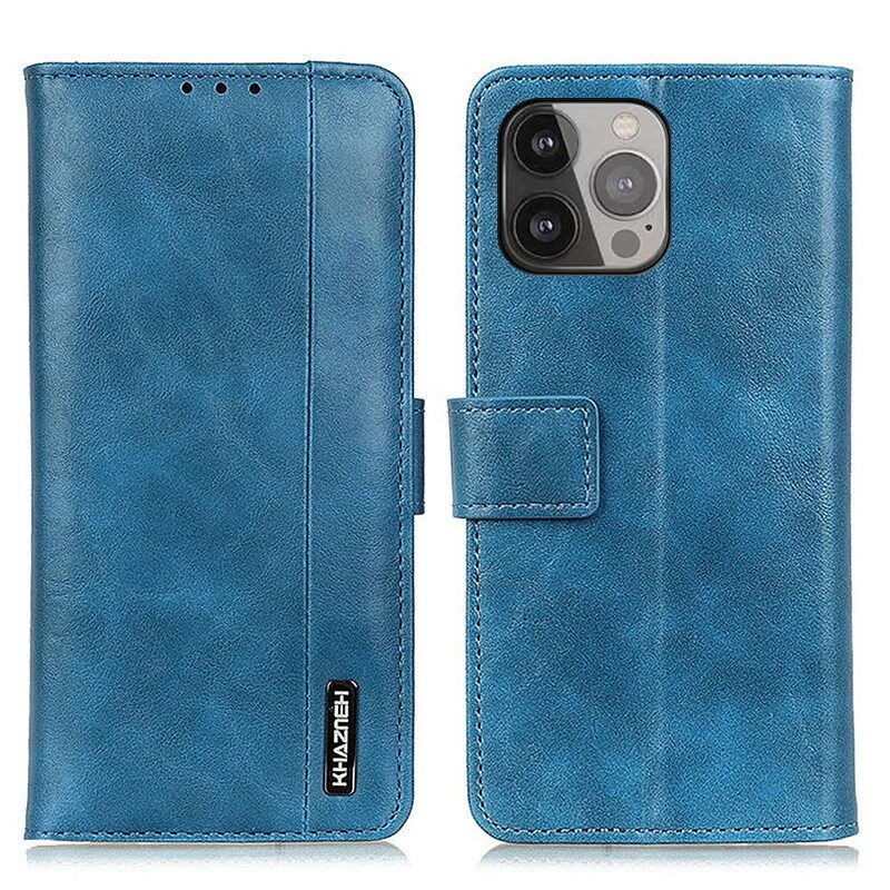 Flip Case Für iPhone 13 Pro Max Khazneh Elegance Lederstil