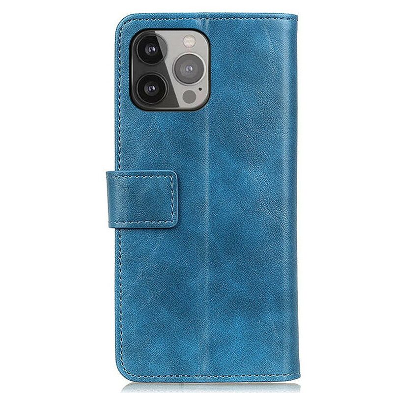 Flip Case Für iPhone 13 Pro Max Khazneh Elegance Lederstil