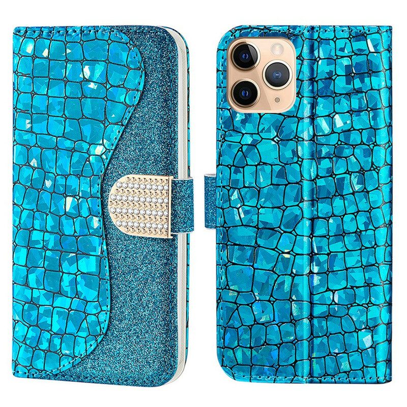 Flip Case Für iPhone 13 Pro Max Krokodildiamanten