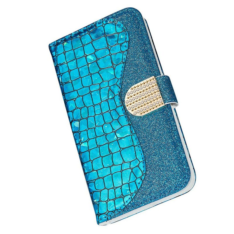 Flip Case Für iPhone 13 Pro Max Krokodildiamanten