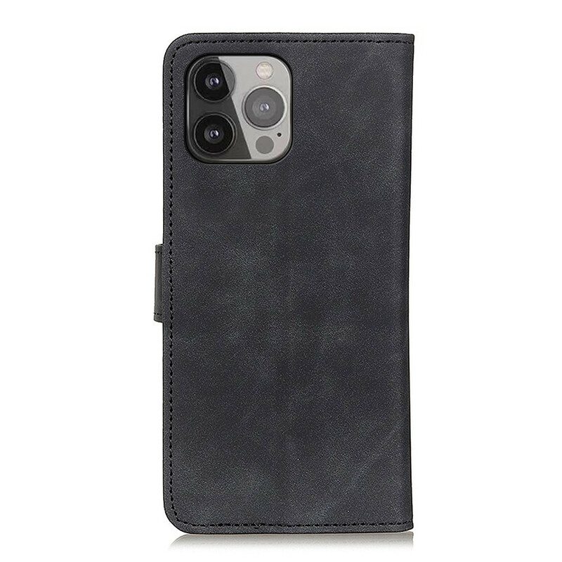 Flip Case Für iPhone 13 Pro Max Matter Vintage-ledereffekt Khazneh