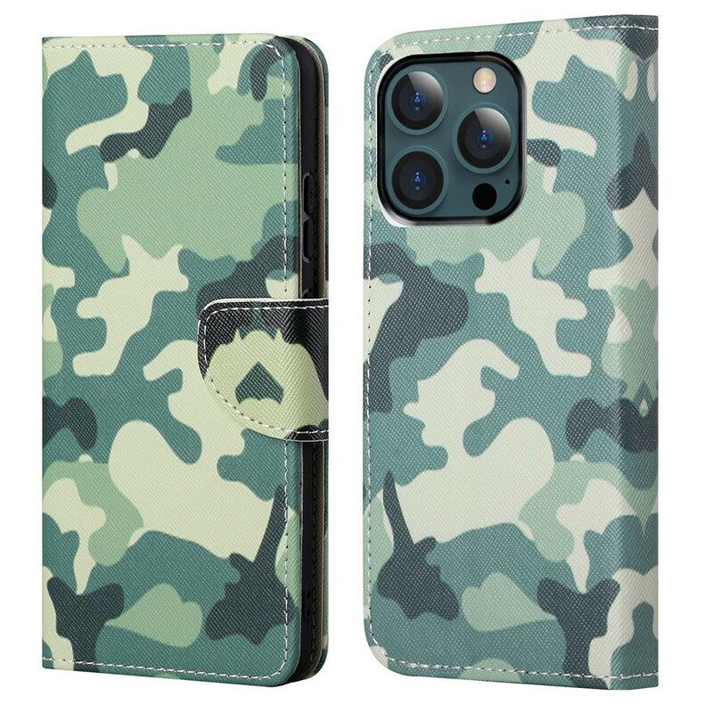 Flip Case Für iPhone 13 Pro Max Militärische Tarnung