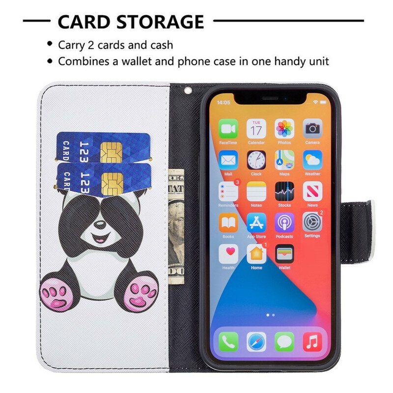 Flip Case Für iPhone 13 Pro Max Panda-spaß