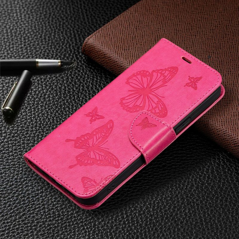 Flip Case Für iPhone 13 Pro Max Flip Case Schmetterlinge Und Schräge Klappe