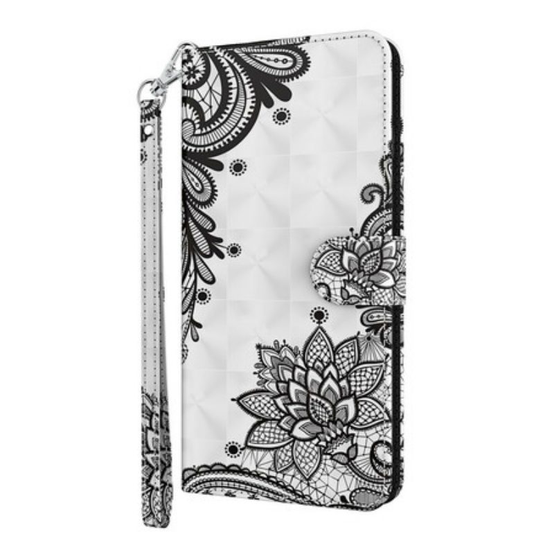 Flip Case Für iPhone 13 Pro Max Spitzenblumen