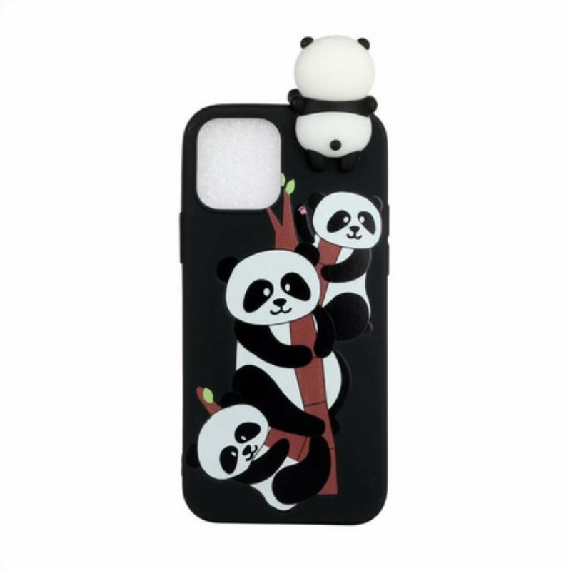 Handyhülle Für iPhone 13 Pro Max 3d-pandas Auf Bambus