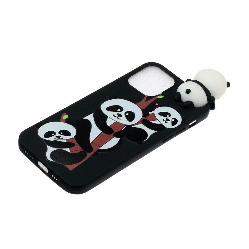 Handyhülle Für iPhone 13 Pro Max 3d-pandas Auf Bambus