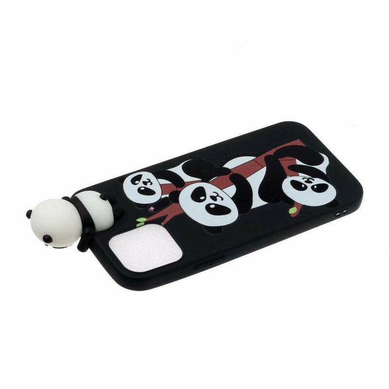 Handyhülle Für iPhone 13 Pro Max 3d-pandas Auf Bambus