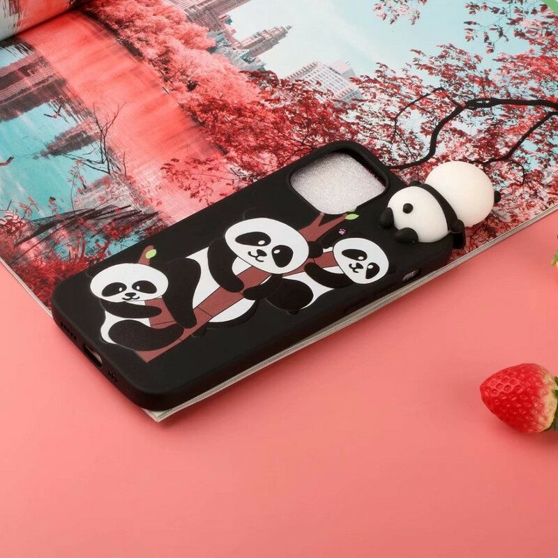 Handyhülle Für iPhone 13 Pro Max 3d-pandas Auf Bambus