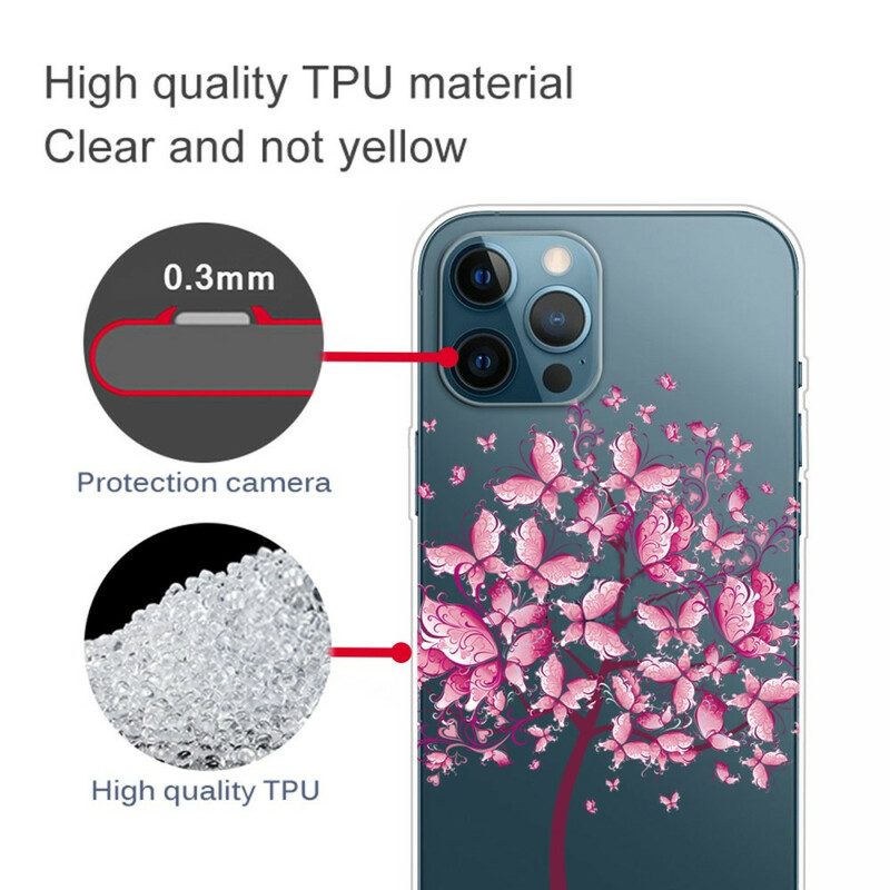 Handyhülle Für iPhone 13 Pro Max Rosa Baumkrone