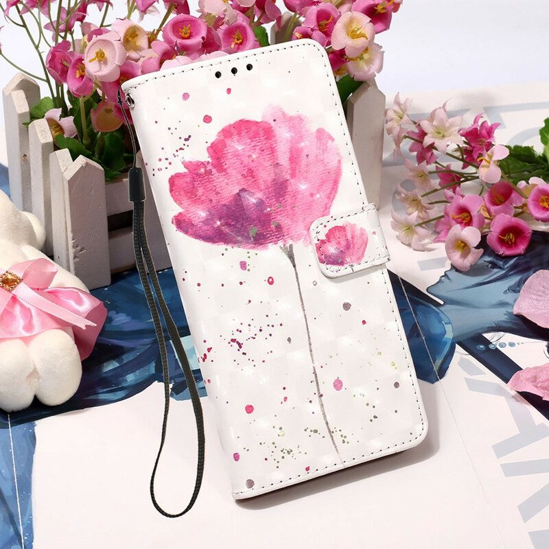 Handyhülle Lederhüllen Für iPhone 13 Pro Max Aquarellmohn