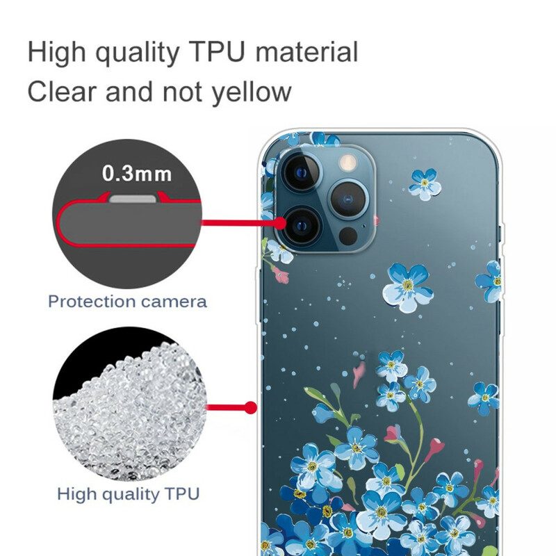 Hülle Für iPhone 13 Pro Max Strauß Blauer Blumen