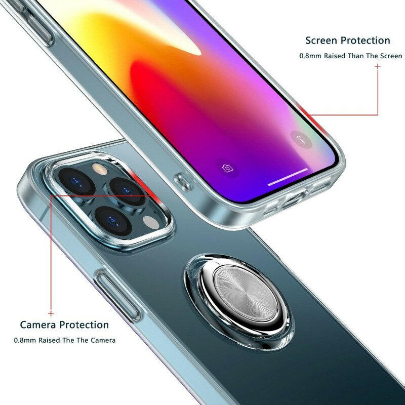 Hülle Für iPhone 13 Pro Max Transparent Mit Ringunterstützung