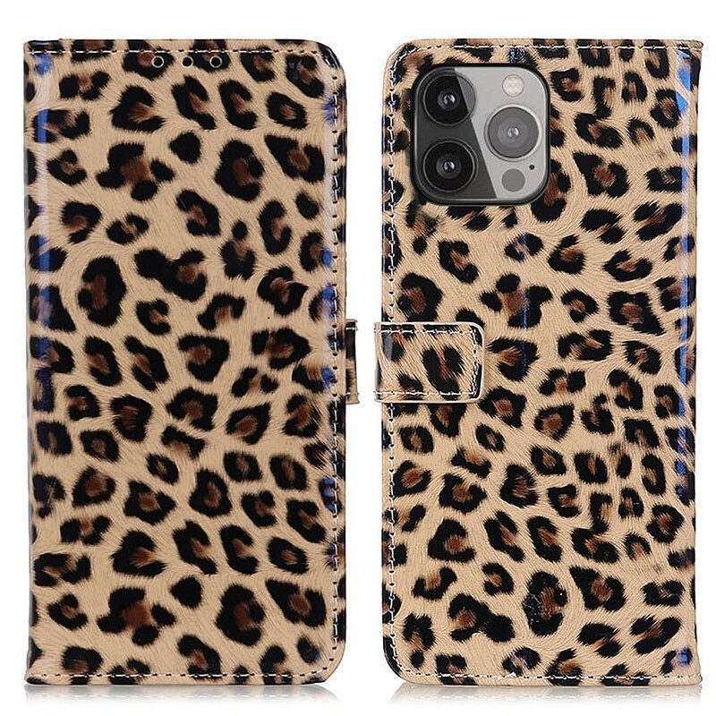 Lederhüllen Für iPhone 13 Pro Max Einfacher Leopard