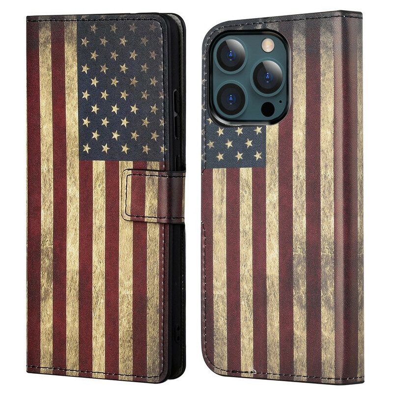 Lederhüllen Für iPhone 13 Pro Max Us Flagge