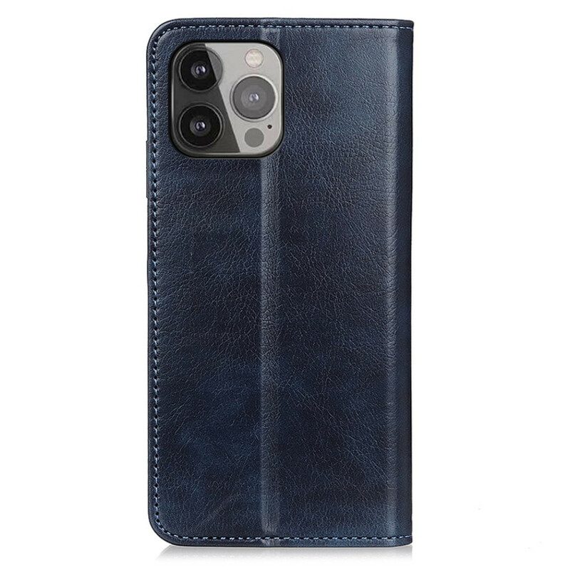 Schutzhülle Für iPhone 13 Pro Max Flip Case Litschi-spaltleder