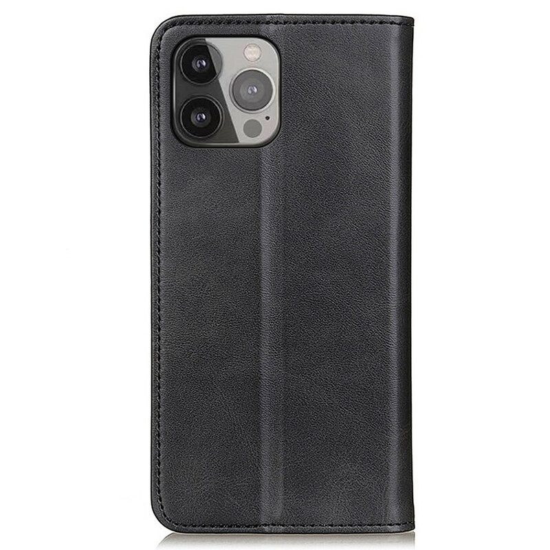 Schutzhülle Für iPhone 13 Pro Max Flip Case Litschi-spaltleder