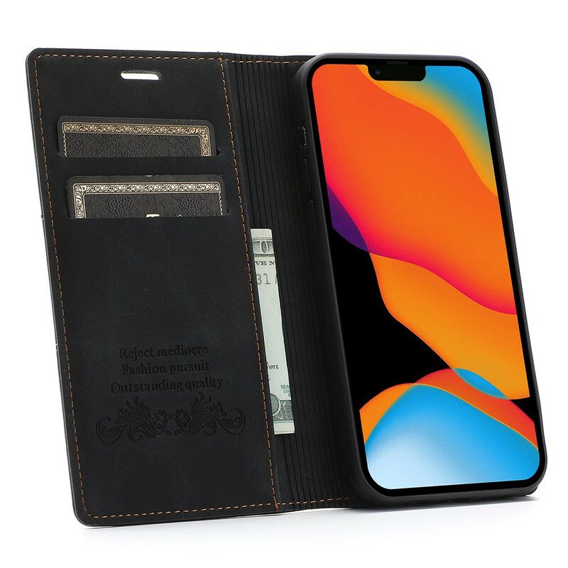 Schutzhülle Für iPhone 13 Pro Max Flip Case Stil: Ledernaht. Magnetverschluss