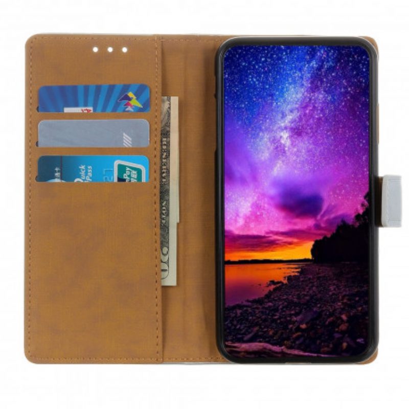 Flip Case Für Realme 8 / 8 Pro Schlichtes Kunstleder