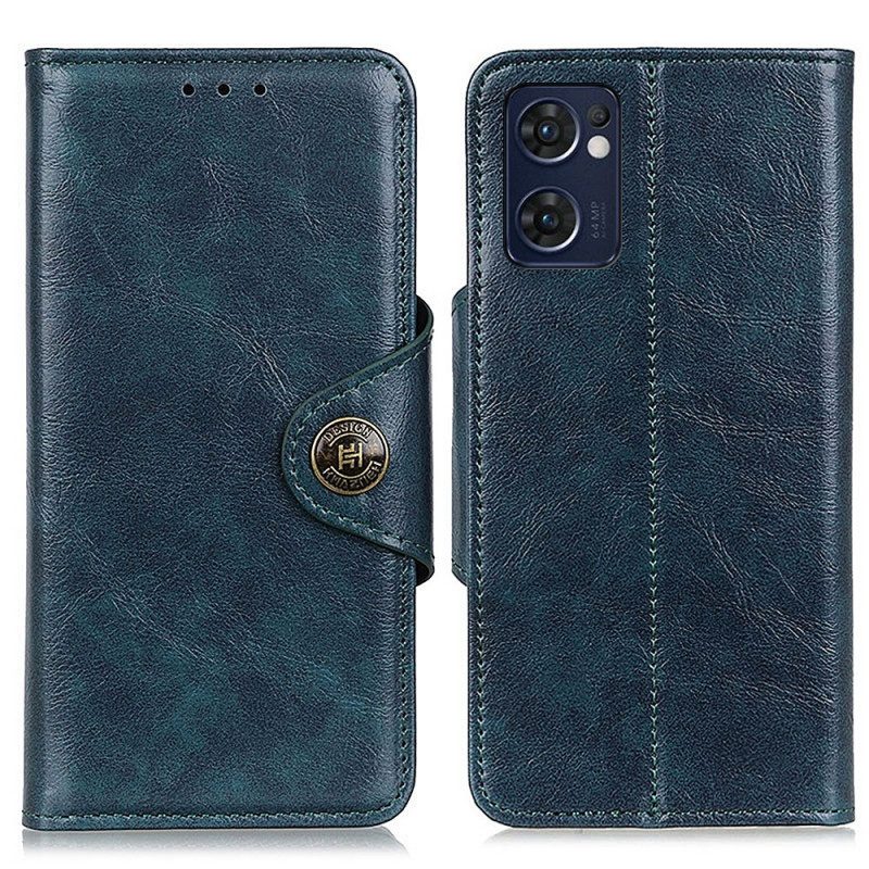 Flip Case Für Oppo Find X5 Lite Kunstleder-lackknopf Khazneh