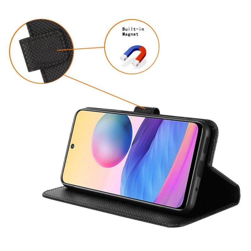 Flip Case Für Oppo Find X5 Lite Mit Kordel Stylisches Riemchen-kunstleder