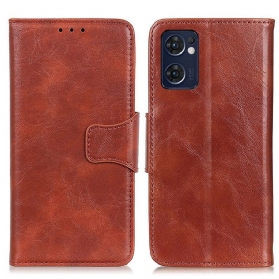 Flip Case Für Oppo Find X5 Lite Flip Case Texturierte Magnetische Klappe