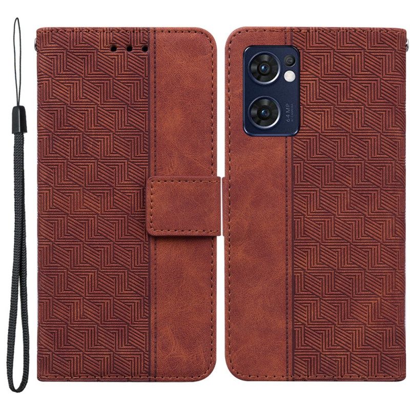 Flip Case Für Oppo Find X5 Lite Würfeltextur